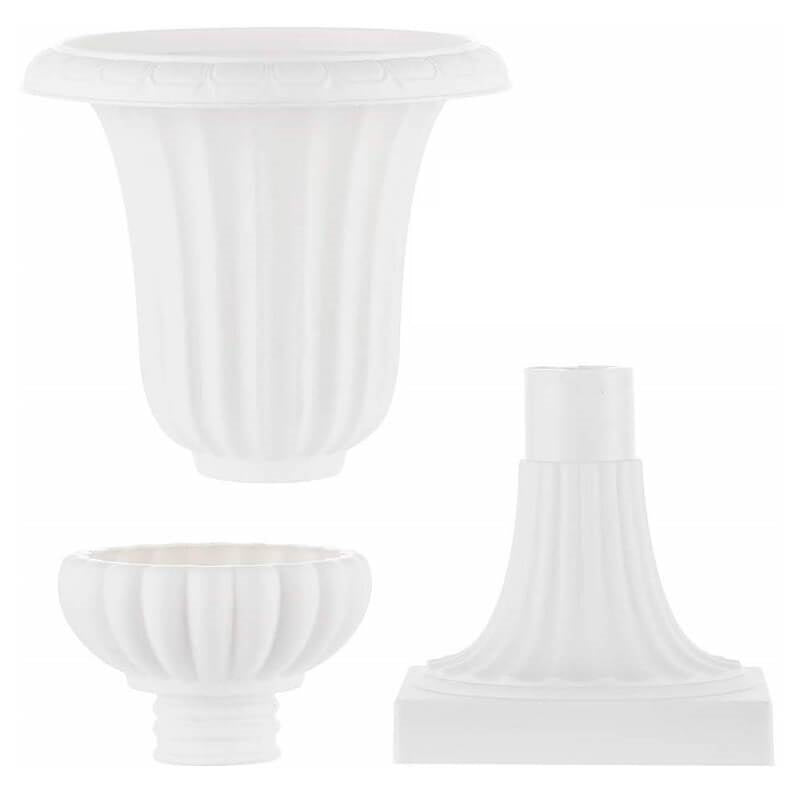 2Pcs/10Pcs Plastic Pedestal Trophy Planter Vintage Style Flower Pot Porch Decoration