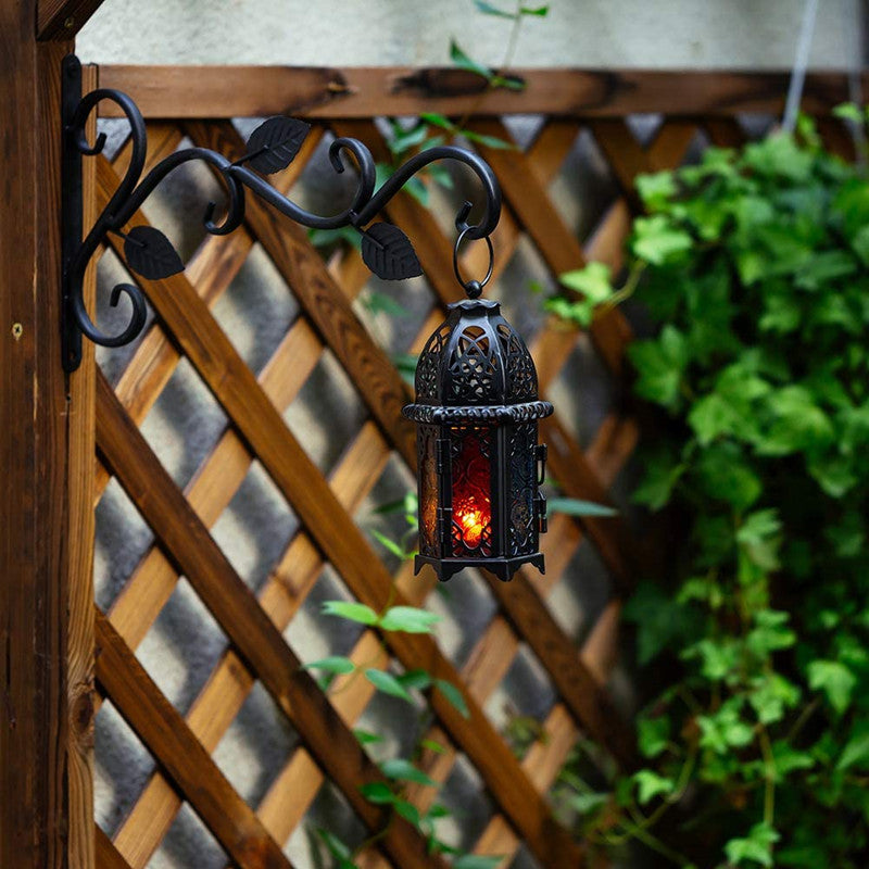 2Pcs/set Wall Hanging Plant Bracket, Hanging Hooks Wall Brackets for Balcony Wind Chime Lantern