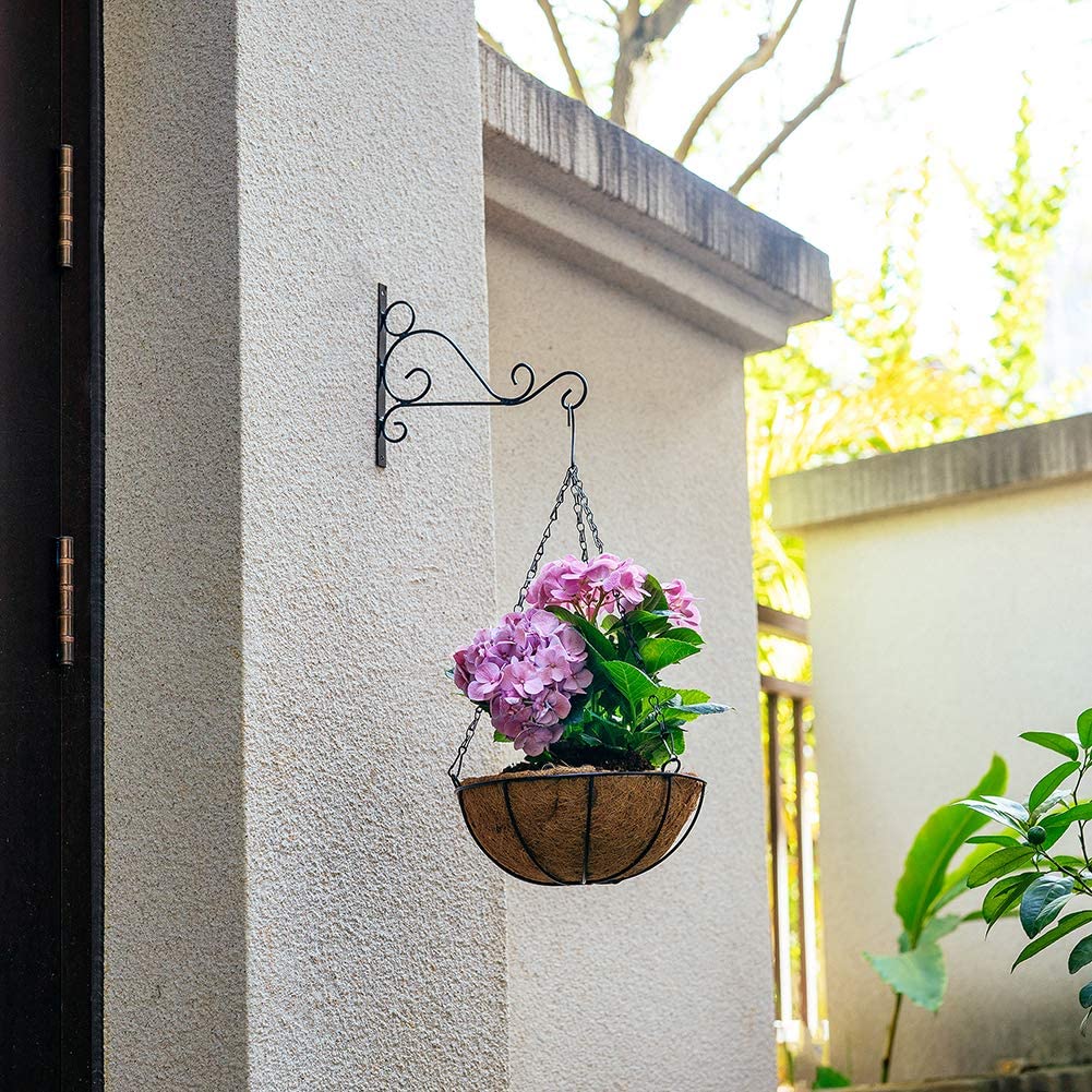 2Pcs/set Outdoor Hanging Pots for Plants with Hanging Basket Liner