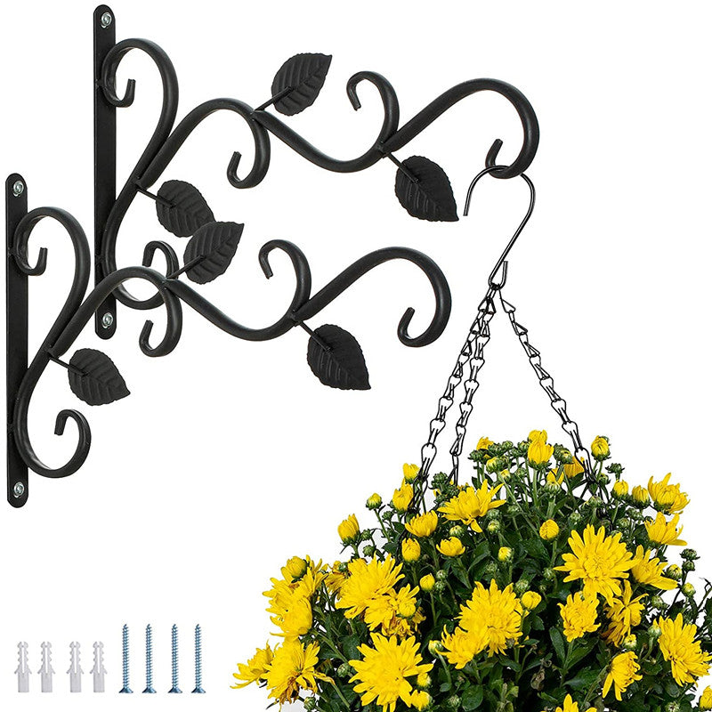 2Pcs/set Wall Hanging Plant Bracket, Hanging Hooks Wall Brackets for Balcony Wind Chime Lantern