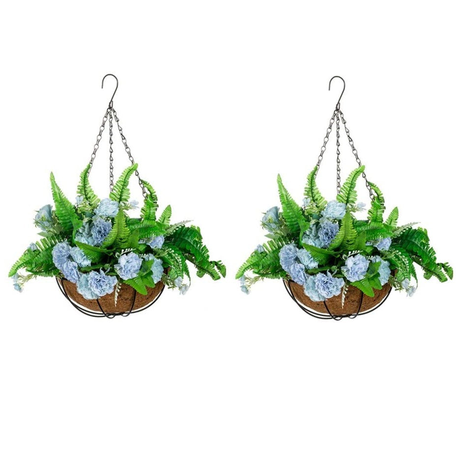 2Pcs/set Outdoor Hanging Pots for Plants with Hanging Basket Liner