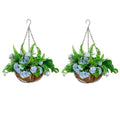 2Pcs/set Outdoor Hanging Pots for Plants with Hanging Basket Liner
