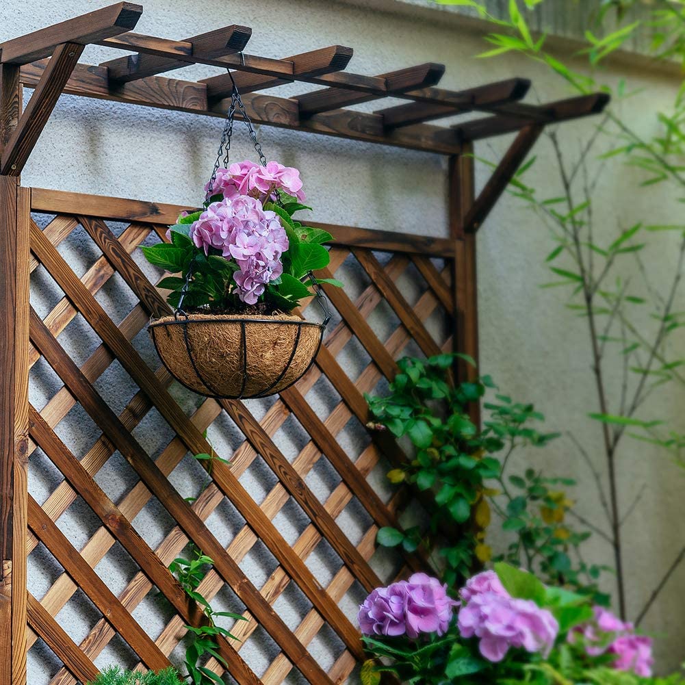 2Pcs/set Outdoor Hanging Pots for Plants with Hanging Basket Liner