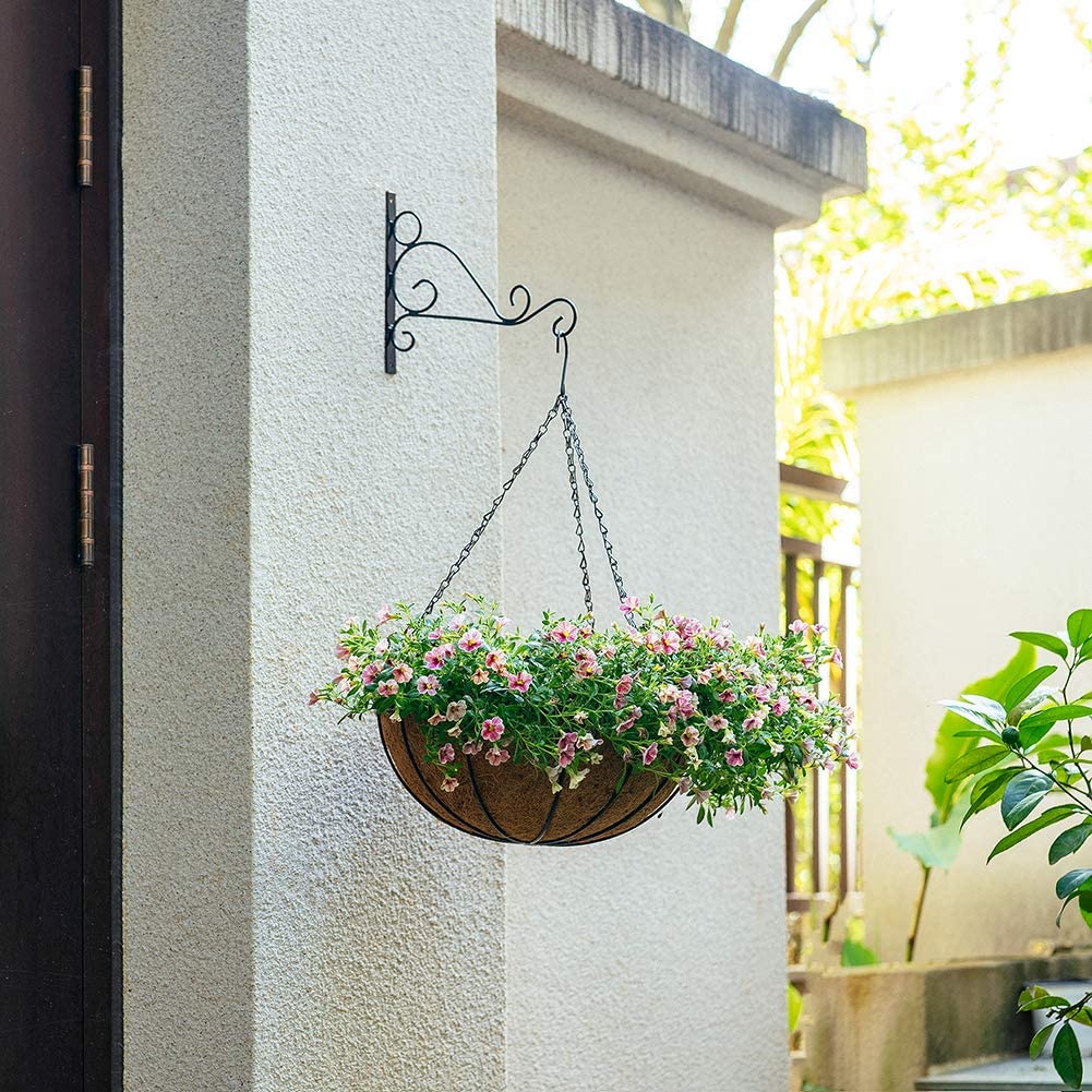 2Pcs/set Outdoor Hanging Pots for Plants with Hanging Basket Liner