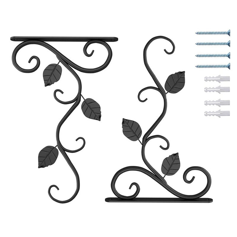 2Pcs/set Wall Hanging Plant Bracket, Hanging Hooks Wall Brackets for Balcony Wind Chime Lantern