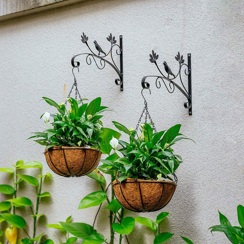 2Pcs/set Hanging Basket Brackets, Wall Planter Hooks for Flower Pot Bird Feeder Wind Lanterns