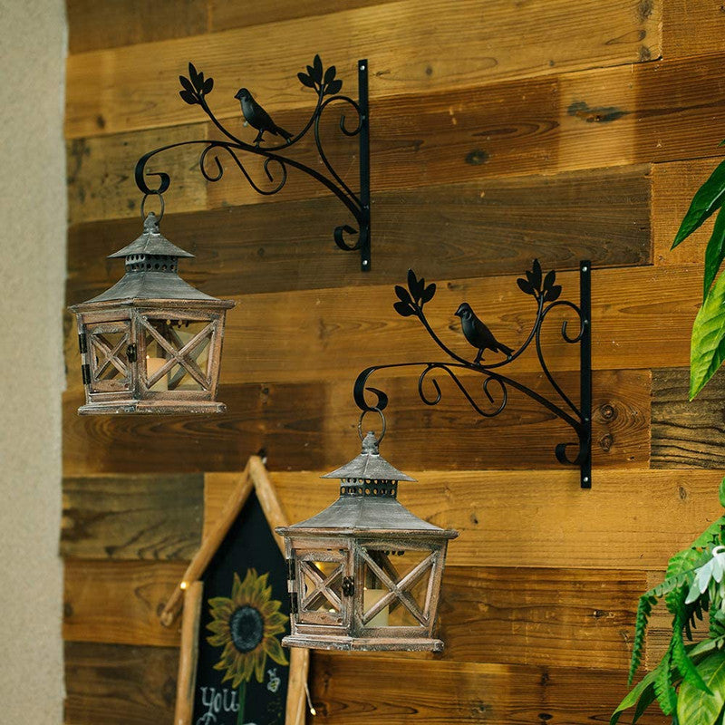 2Pcs/set Hanging Basket Brackets, Wall Planter Hooks for Flower Pot Bird Feeder Wind Lanterns