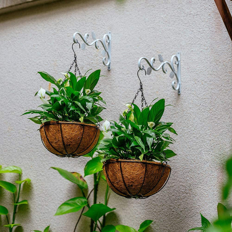 2Pcs/set Wall Hanging Plant Bracket, Hanging Hooks Wall Brackets for Balcony Wind Chime Lantern